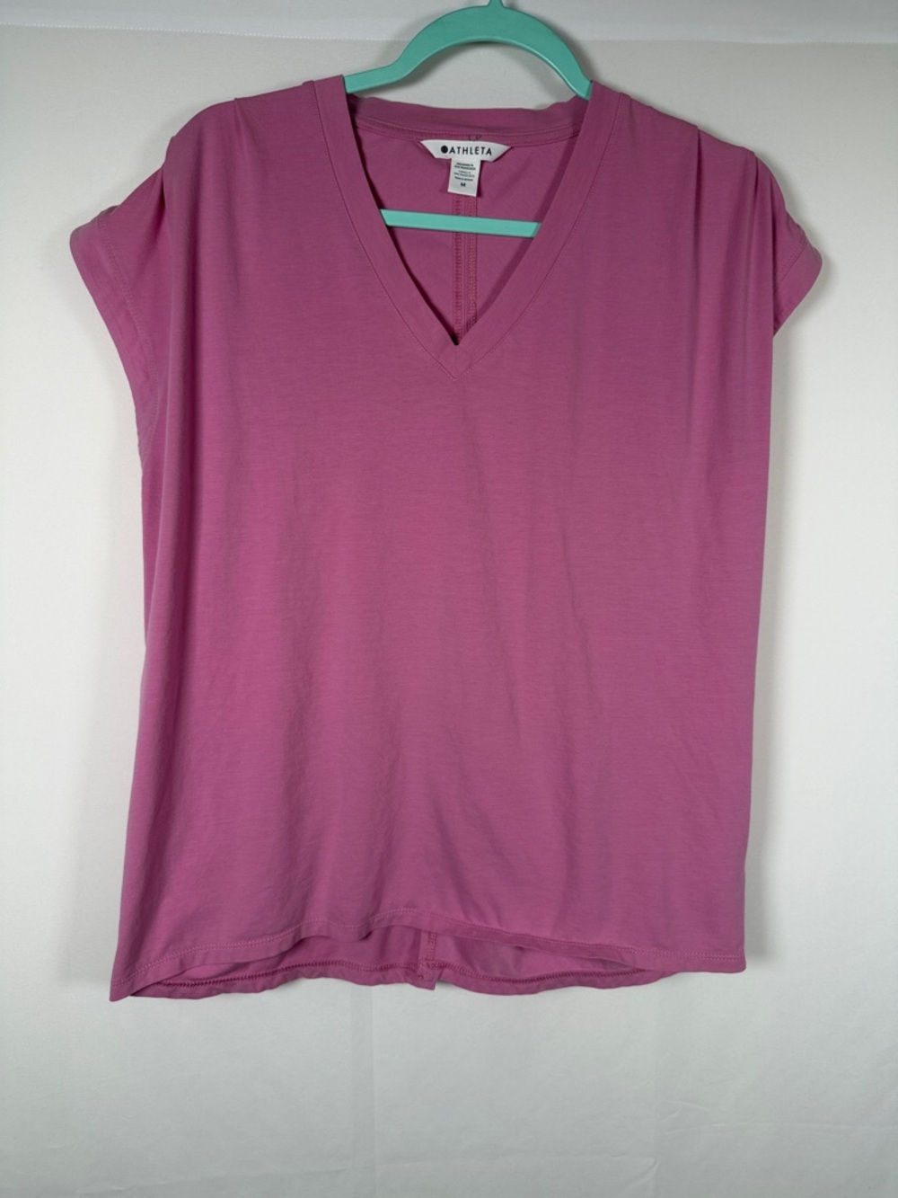 Athleta Mauve-Pink‎ V-Neck Short Sleeve Tee with Knot and Open Back